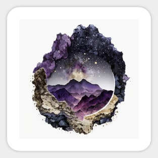 Purple Geode Druzy Midnight Sticker